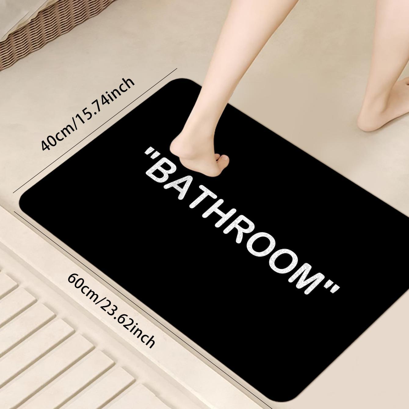 1 piece of comfortable flannel sponge floor mat with letter pattern, thick sponge mat, suitable for comfortable standing, perfect for decorating living rooms, bedrooms, laundry rooms, and offices, Bathroom Decorative Mat, Bathroom Rug, Bathroom Mats