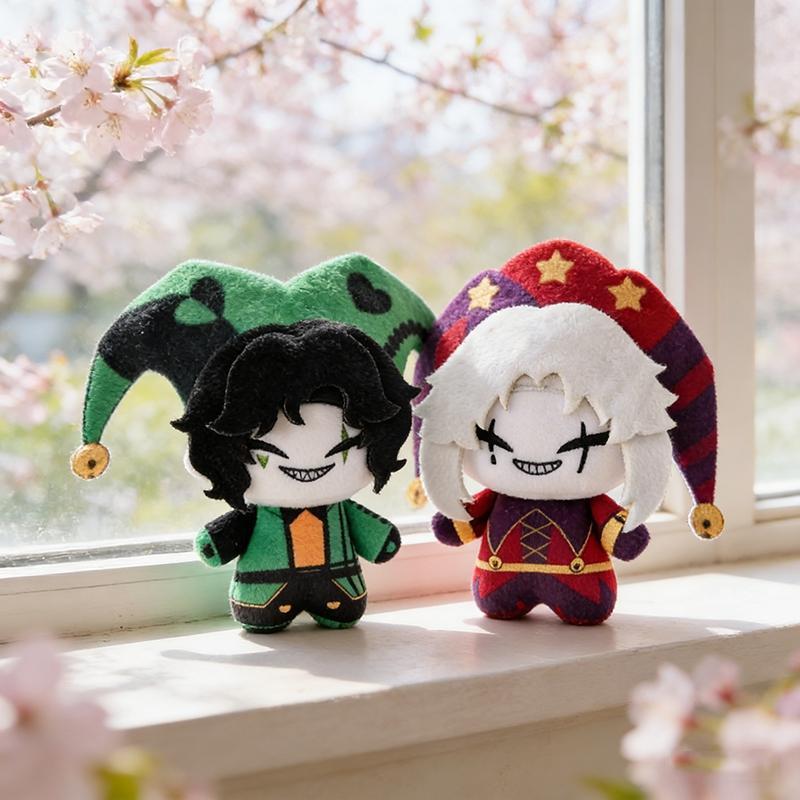 The Freak Circus Harlequin & Pierrot  Plush Set Cute Jester Stuffed Doll Horror Game Toy Gift for Fans Kids