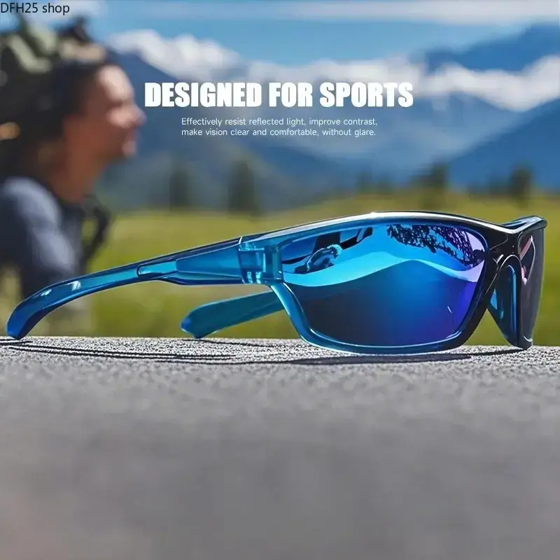Polarized Wrap Around Sport Sunglasses for Fishing Surfing Cycling and Outdoor Activities, UV400 Mirror Lens Eyewear With Lightweight Frame