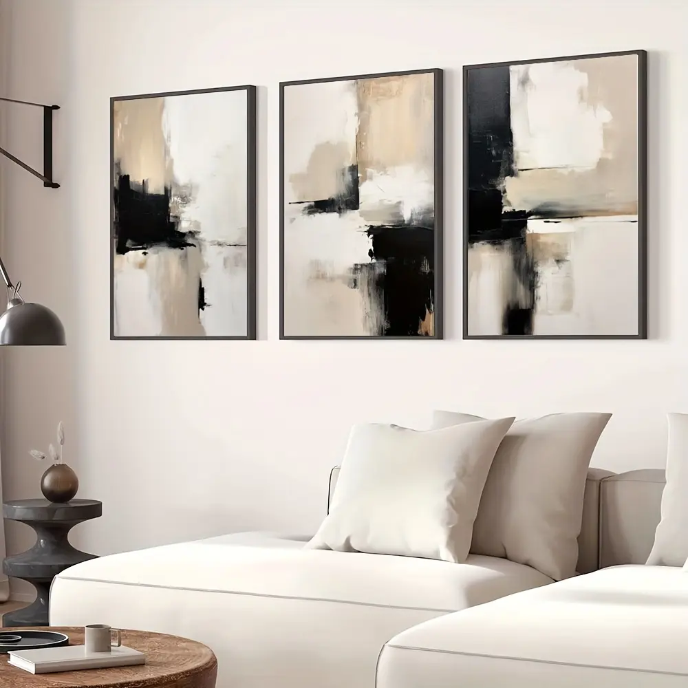 2D Flat, 3pcs Frameless Abstract Simple Art Print Canvas, Fashionable Nordic Style Wall Decoration Poster, Suitable for Modern Home Interior Living Room Bedroom Corridor Wall Decoration Canvas Poster, 2D Flat,Halloween Christmas Decor