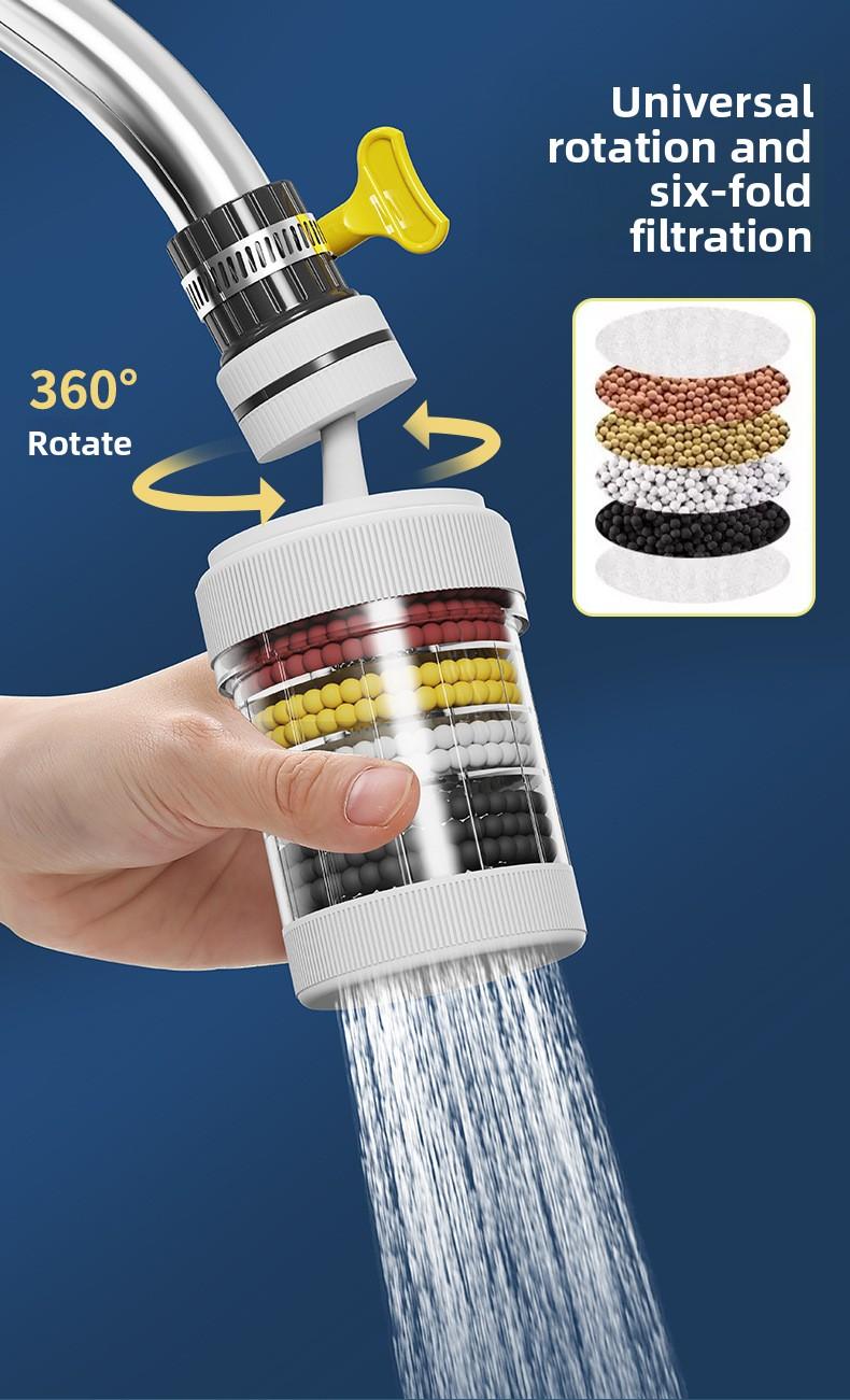 Rotatable faucet splash-proof showerhead tap water filter kitchen water filter valve nozzle filter water saver