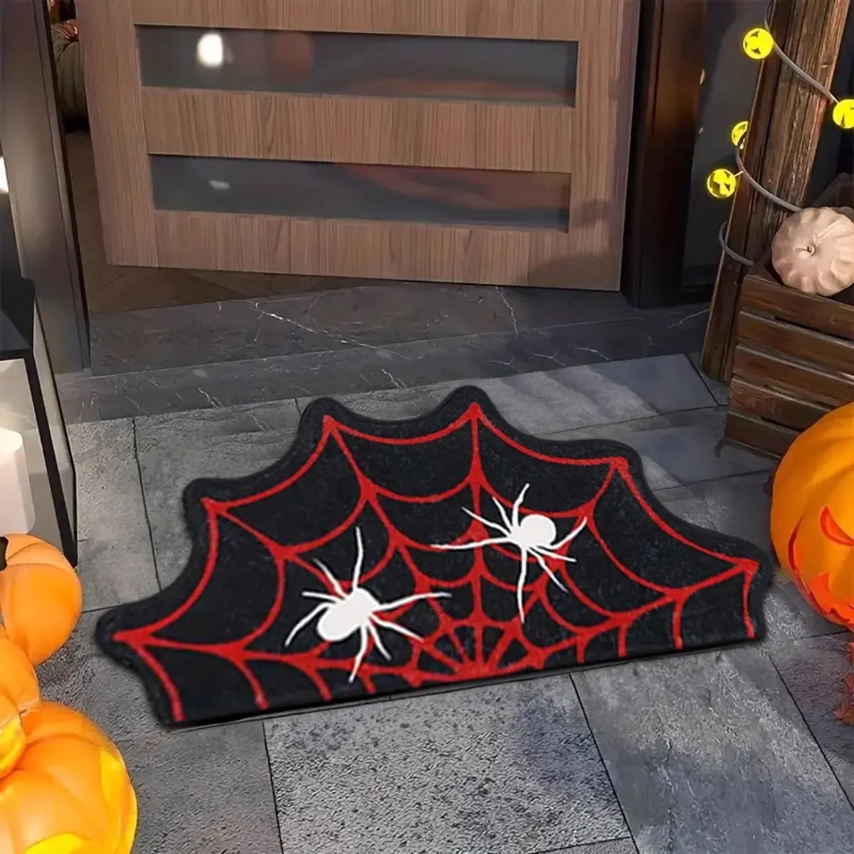 Spider Web Pattern Bedroom Rug, Home Decor Rugs, Soft Comfortable Non-Slip, Mystical Glass Style Home Decor, Halloween Decoration, Halloween Gift