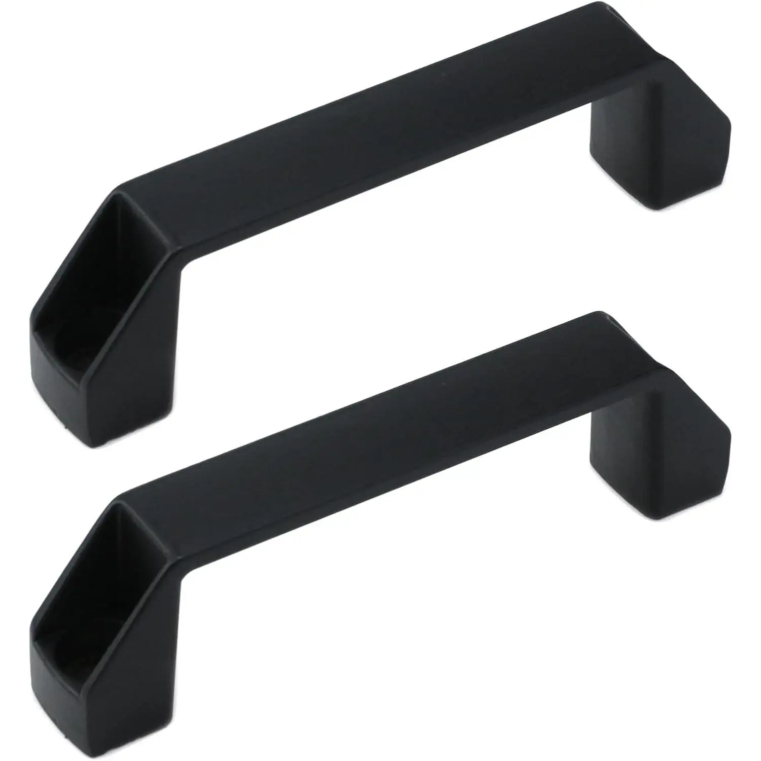 2 count Aluminium Alloy Industrial Handles Rectangular Cabinet Pulls U Shape Toolbox Handles reliable Drawer Knobs for Industry  Bedroom Kitchen, with Screws (Black, 120mm/4.72" Hole Center)