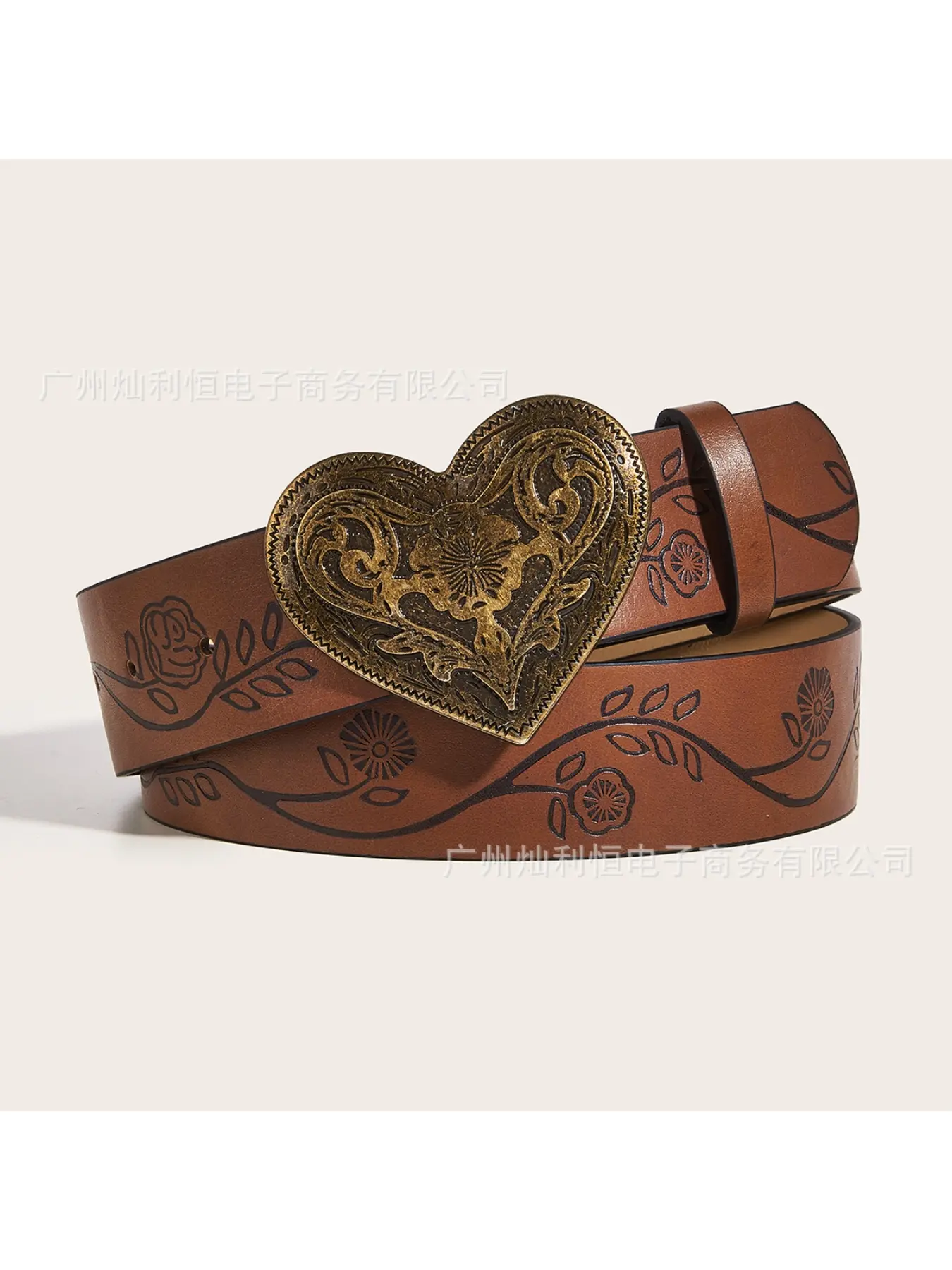 Trendy women's versatile retro casual love-decorated textured waist belt hot girl accessory for jeans and skirts