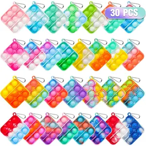 Pop Fidget Toys 30 Pack Mini Pop Keychain Small Fidgets for Kids 4-8 8-12 Classroom Prizes School End of Year Student Gifts Birthday Goodie Bag Stuffersfidget toys