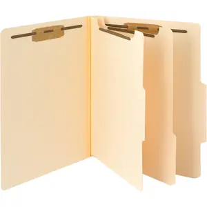 Classification File Folder, 2" Expansion, 2/5-Cut Tab, Letter Size, 10 per Box (2 Dividers, Manila)