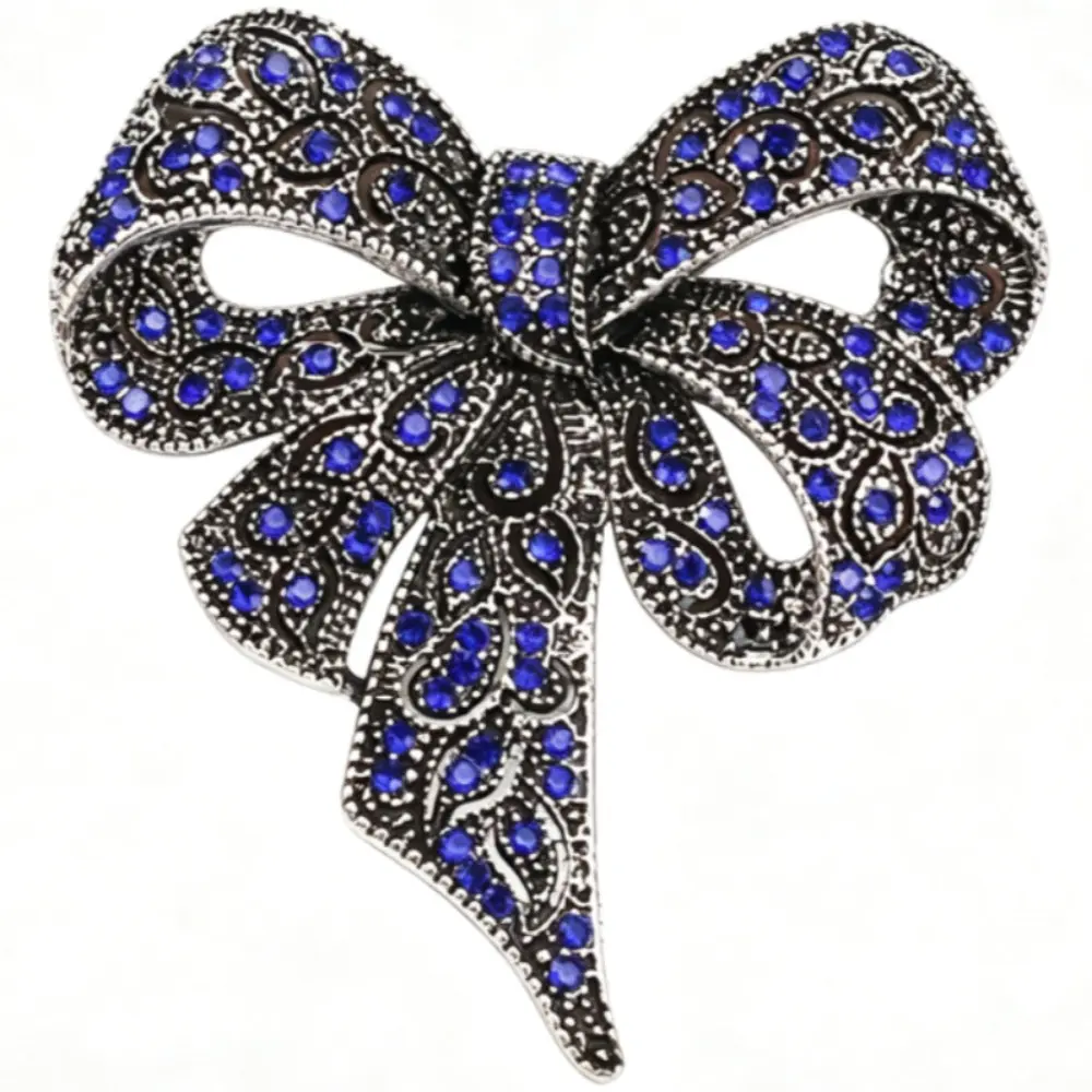 Retro Style High-end Diamond-encrusted Bow Brooch Fashion Retro Corsage
