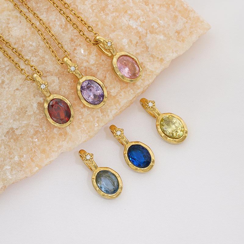 VEVE Twelve Birthstone Necklace For Women 12 Colors Zircon Pendant 316 Ornaments Women's Necklace VEVE Twelve Birthstone Necklace For Women 12 Colors Zircon Pendant 316 Ornaments Women's Necklace