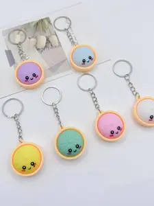 Soft Cute Dumpling Pressable Fidget Keychain, Stress Relief Toy, PVC Food Charm, Fun Gift for Party/festival/school Reward