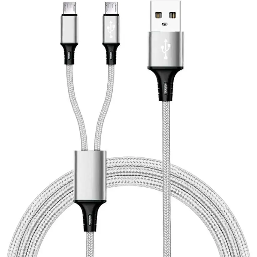 3   MicroUSB Splitter Charge  - Power up to Two (2)  USB Devices At Once from a Single USB Port - Ideal for Any  USB  Device (White Color)
