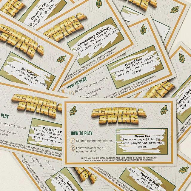 Golf Swing Scratch Game Cards, 3 Pieces Novel Entertainment Cards, Great for Group Party Activities
