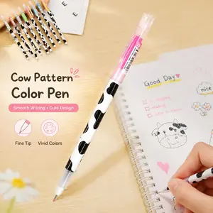 8pcs Creative Color Pencils Stationery, Cow Neutral Pens 8 Colors Diamond Pen, Vibrant Writing Tools for Art & Office Use