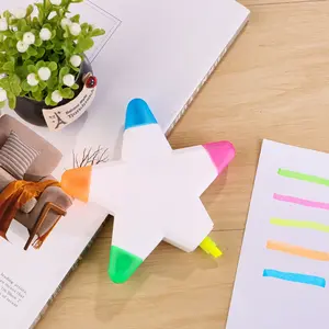 2 Creative Star-Shaped Fluorescent Marker Pens, Highlighter Pencils for Drawing & Marking, Office Supplies, School Stationery