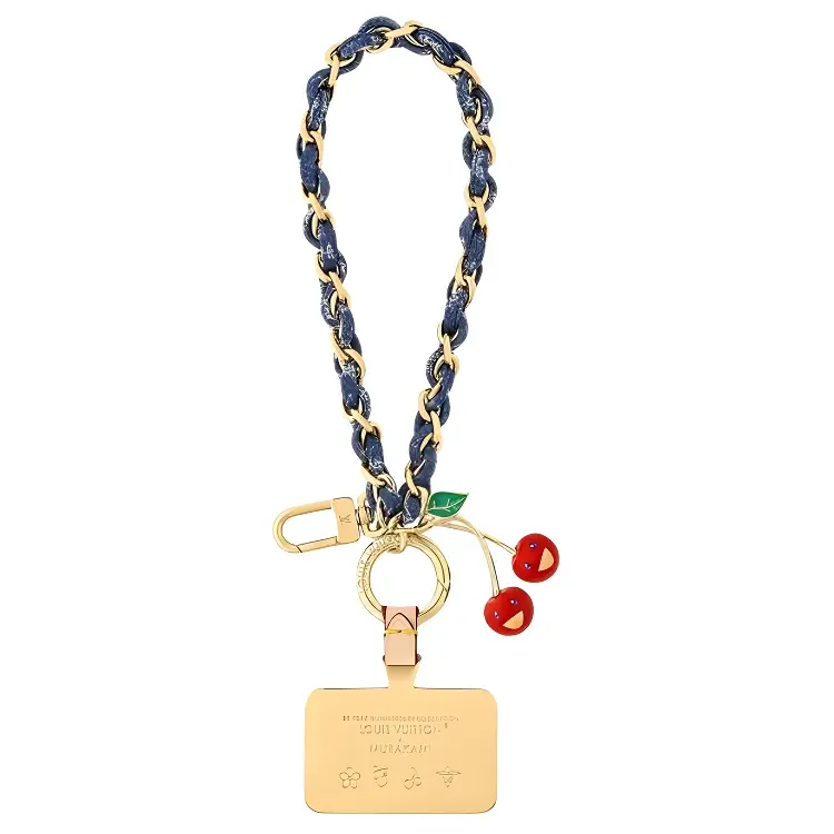 Louis Vuitton x TM Denim Cherry Logo Denim Handbag for Women, Metallic Blue