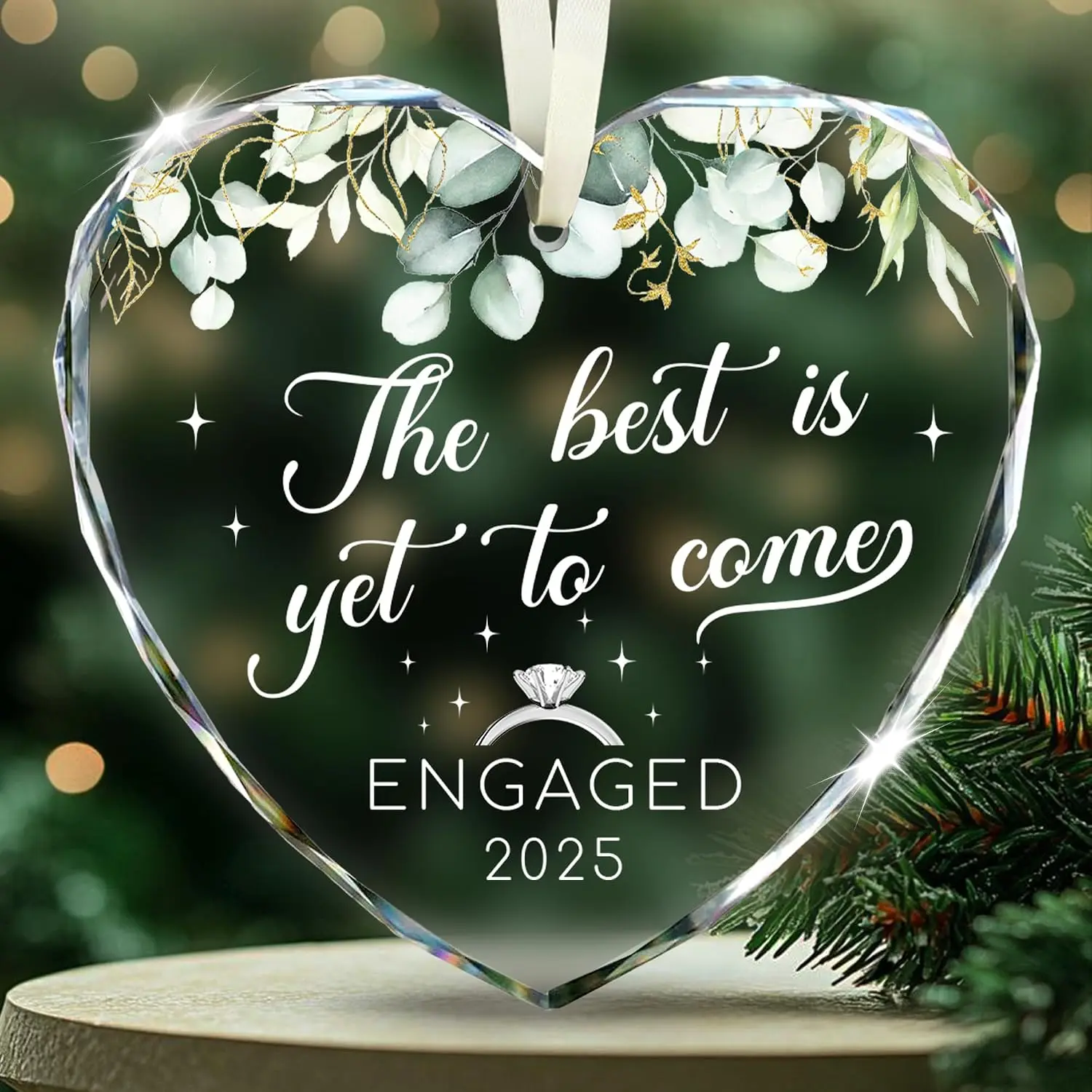 Christmas Engagement Ornament 2025 -  is Yet to Come  Heart Ornament 2025,  Engagement Gifts for Couples Newly Engaged, Fiance & Bride to Be