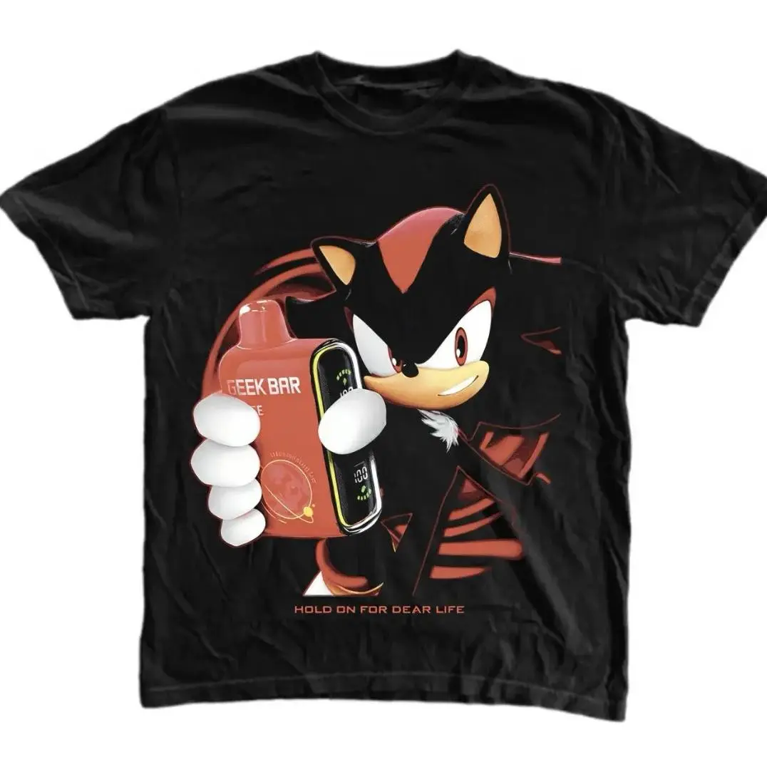 Hold On For Dear Life T-Shirt, Shadow the Hedgehog Shirt, Game Shirt, Unisex Graphic Tees Gothic Grunge Y2k Emo Scene Amity Affliction Style Clothes Menswear Womenswear Streetwear