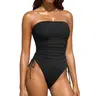 Yonique Women Strapless Tummy Control One Piece Swimsuit Bandeau Bathing Suit Cheeky Vacation Swimwear for Women SwimWeek