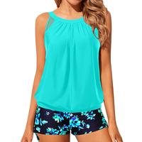 Aqua and	Blue Flower