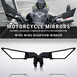 Universal Motorcycle Rearview Mirror, Rotatable Side Wing Mirror, Anti-Glare Lens, Aluminum Alloy Adjustable, Fits Honda, Kawasaki, Bmw, Yamaha, Suzuki, Aprilia