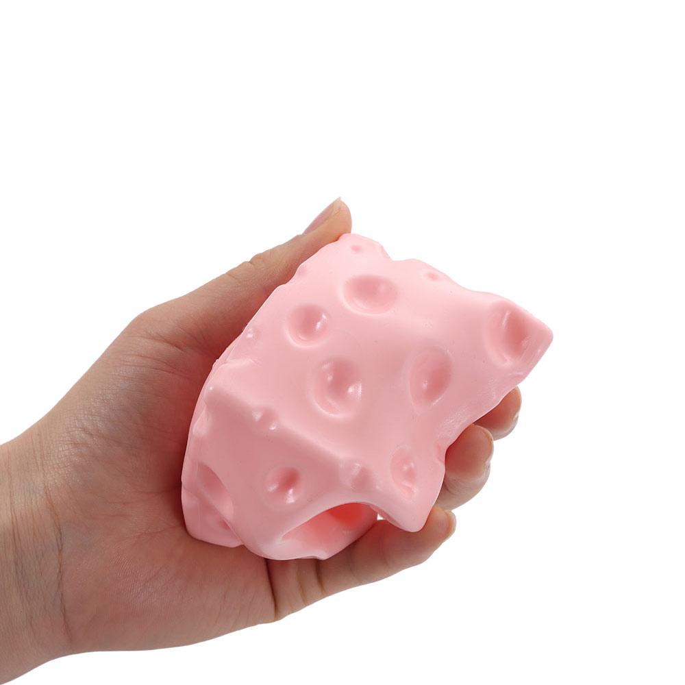 Shapeable Jumbo Cheese Cube Stress Ball Non-Bounce Anti-Stress Cheese Squeeze Fidget Toy Squishy Texture ASMR Sensory Stress Toy