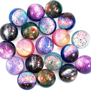 10-Pack Random Color Fun Elastic Balls, Space Theme Marble Game Gift, Perfect for Festivals, Kids Birthday Toys, Halloween Christmas Gifts