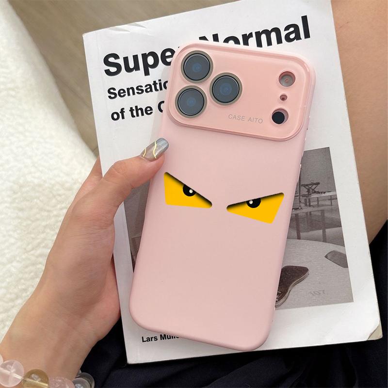 Devil's Eye Dopamine Ins Style Solid Color Phone Case with Ultra Skin friendly Touch, All Inclusive Lens Phone Case Suitable for Apple 17 16 15 14 13 12