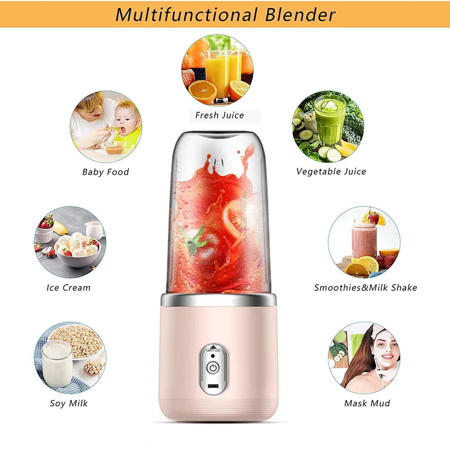 Portable Wireless Automatic Juicer Machine, Electric Juice Maker with Dual Cups and Sports Lid, Ideal for Home Outdoor Camping Kitchen Gift