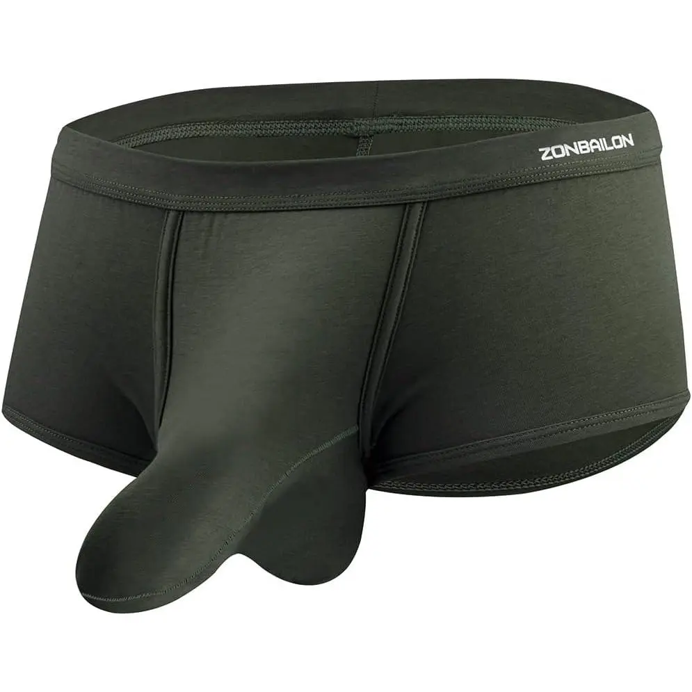 ZONBAILON Men's Bulge Enhancing Brief Dual Pouch Underwear Breathable Bikini’s Boxer Modal Trunk
