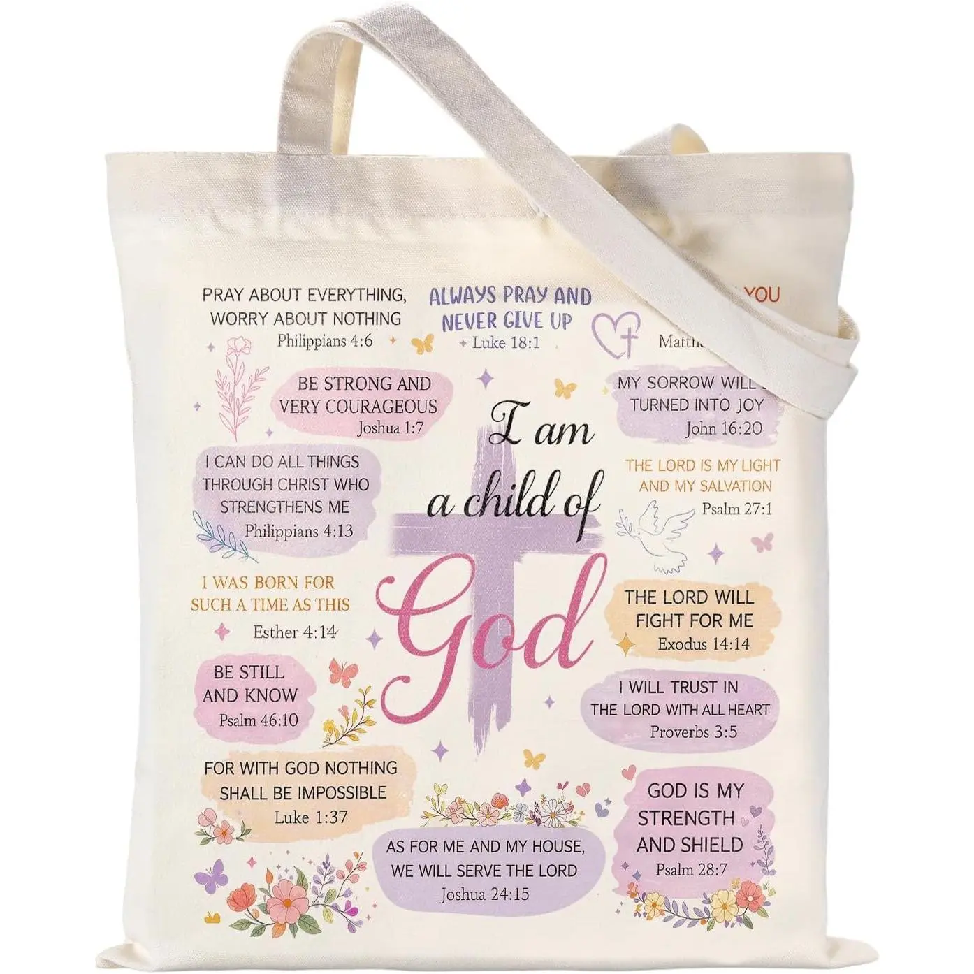 Tote Bags for Women,  Tote Bag for Women Girls Adult | Baptism Gifts for Adult Women Teen Girls, Confirmation First Communion  for Girl, Christian College Dorm Room Essentials