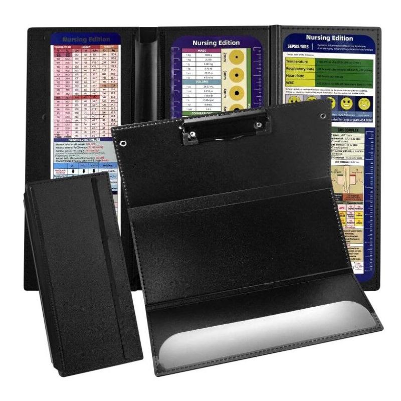 Tri-Fold PP Plastic Nursing Clipboard, Letter-Size 3-Panel Foldable Medical Folder Board, Portable Pocket Writing Pad Document Holder (In Stock)