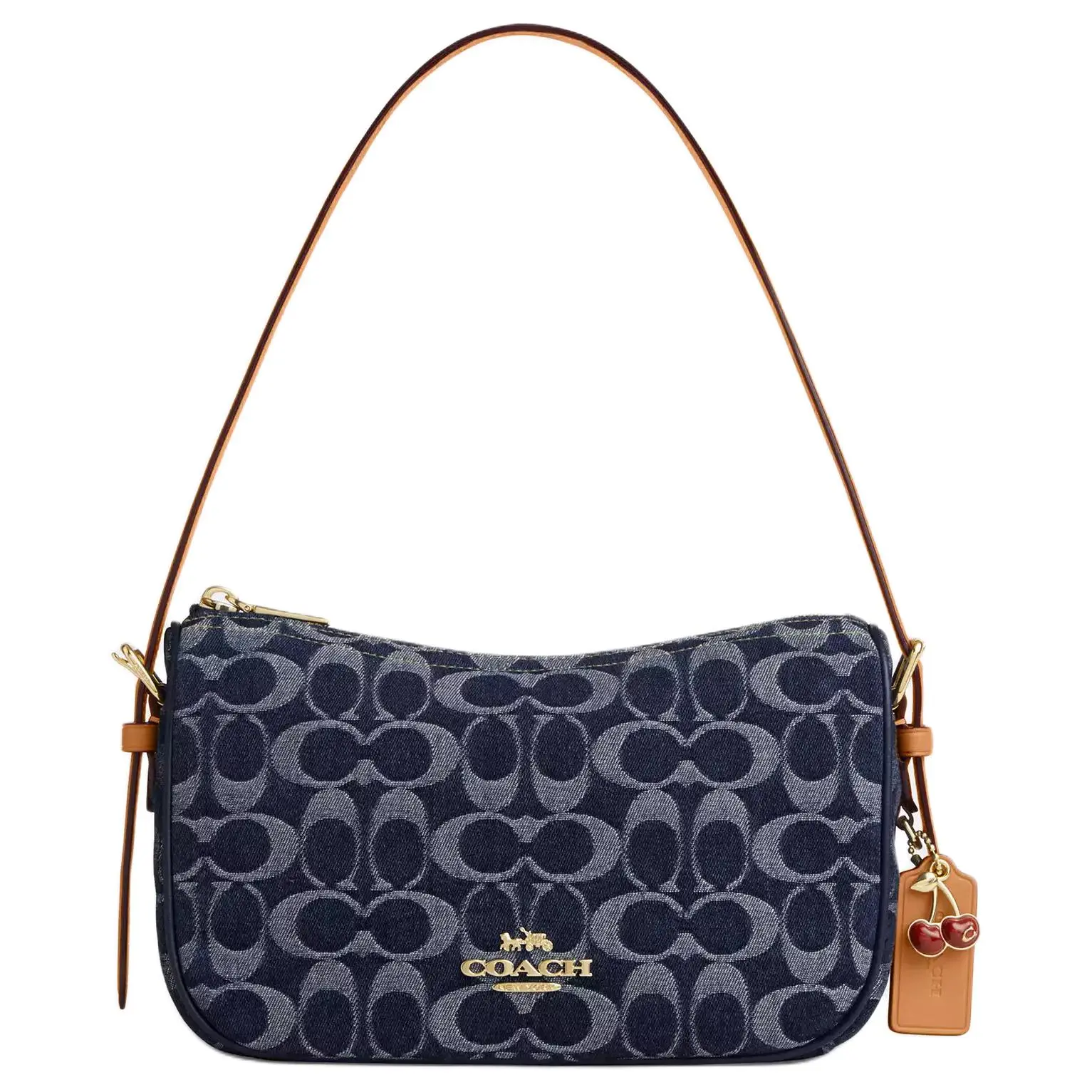 COACH Kailey 23 Denim Blue Monogram-Print Fabric Crossbody Bag for Women