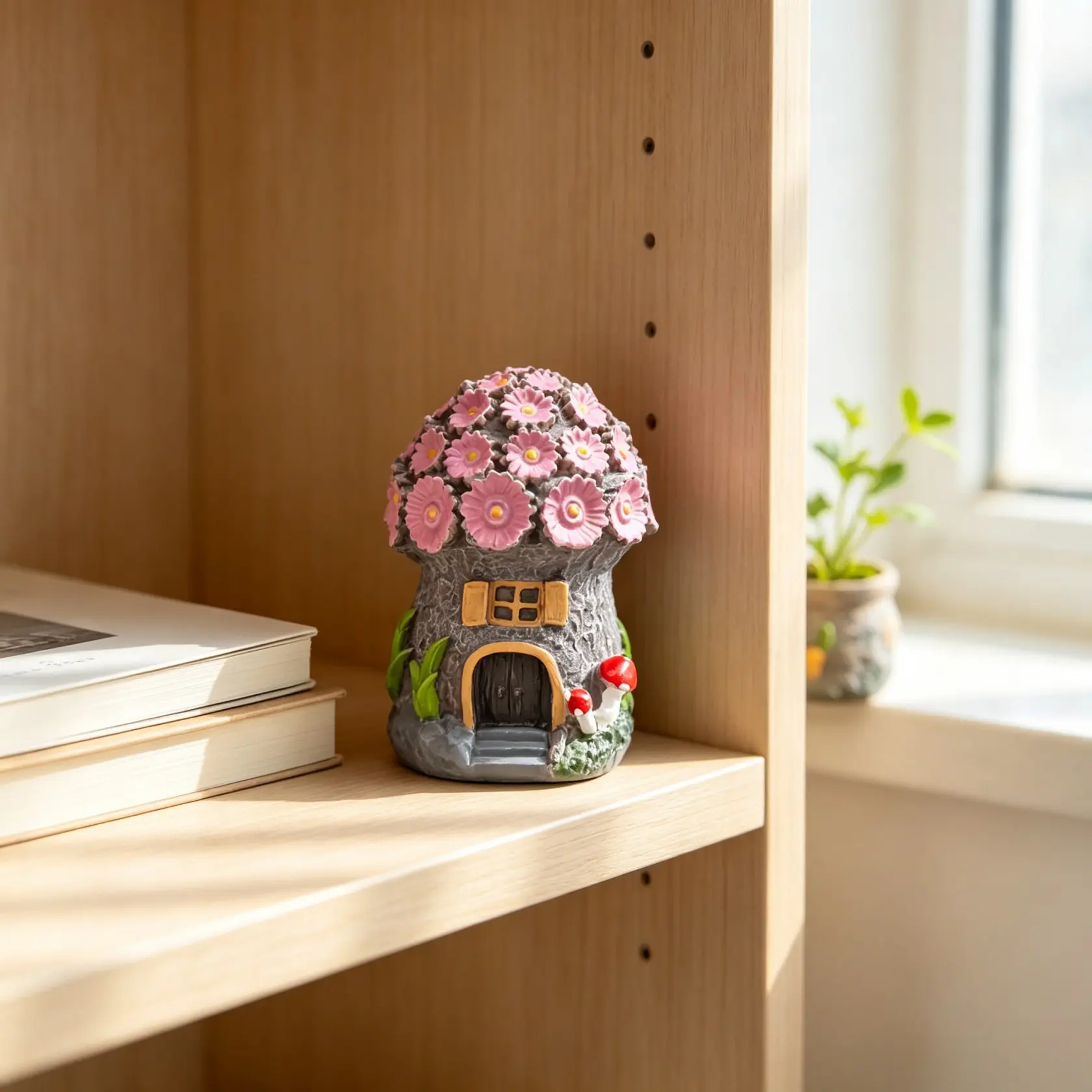 New Mushroom House Resin Ornament, Unique Garden Decor Statue, Home Decoration, Indoor Landscape, Christmas Easter Festival Decor