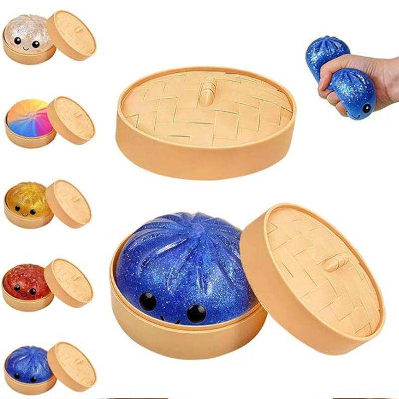 Expressive Big Dumpling Squishy - Blind Box,  Fidget Toy, Soft TPR Material, Stress Relief, Unboxing Surprise,rare squishy Random Style per Pack.Valentine's Day and Easter gifts, suitable for children to exchange gifts
