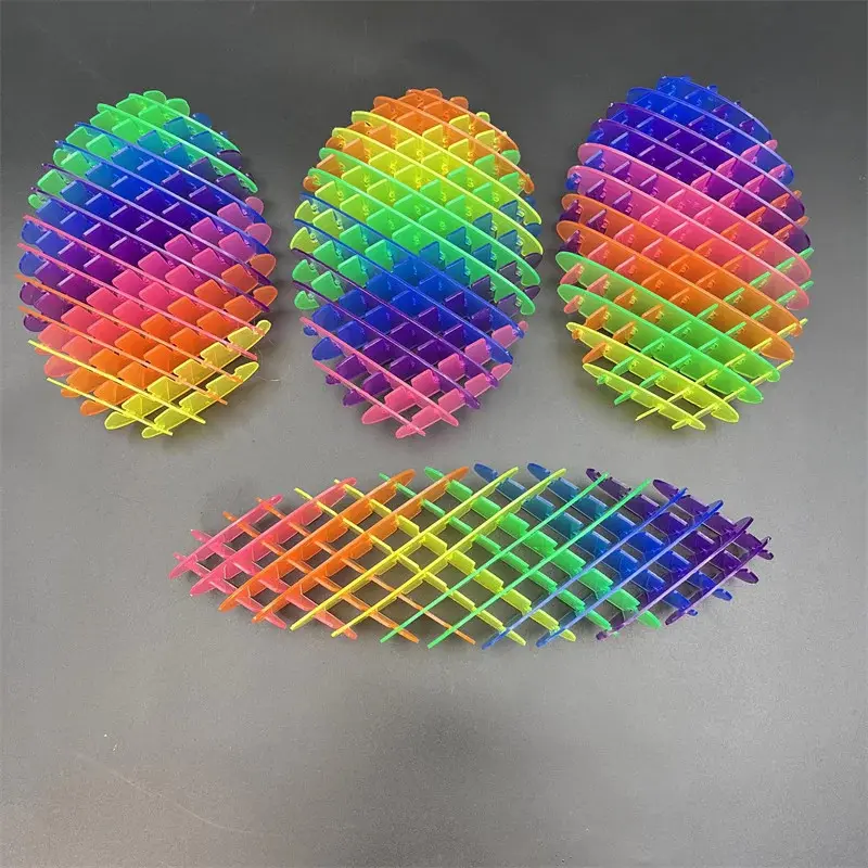 Rainbow Decompression Elastic Mesh Deformation Worm Fingertip Sensory Puzzle Toys Healing Decompression  Stretchable Small Toys