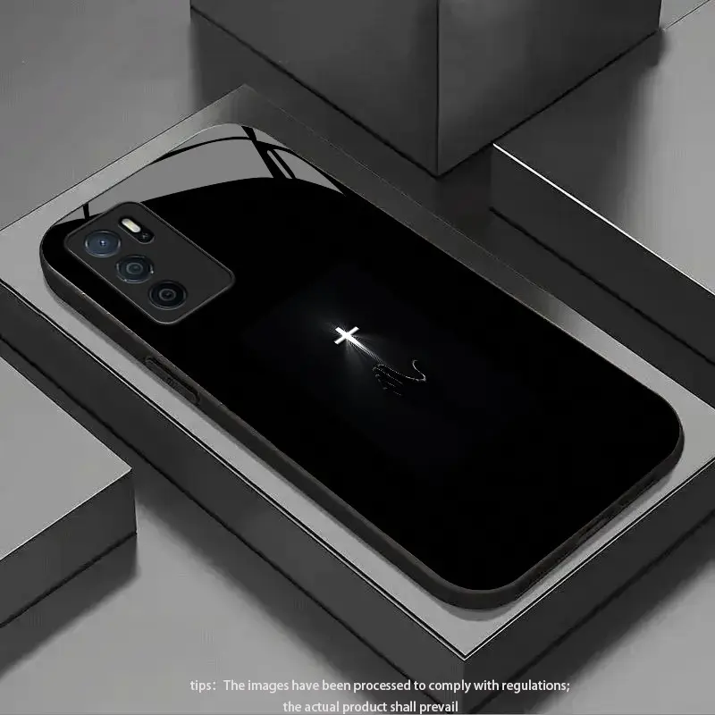 devout cross pattern design suitable for OPPO A9 (2020),A15,A35,A15s,A16,A16s,A54s,A16k,A16e,A17,A17k,A3,A8,A31,A38,A18,A39,A57 (2016),A3Pro,A3x,A3,A3s,A12e Hard Case glass texture Simple design new styles Phone Case