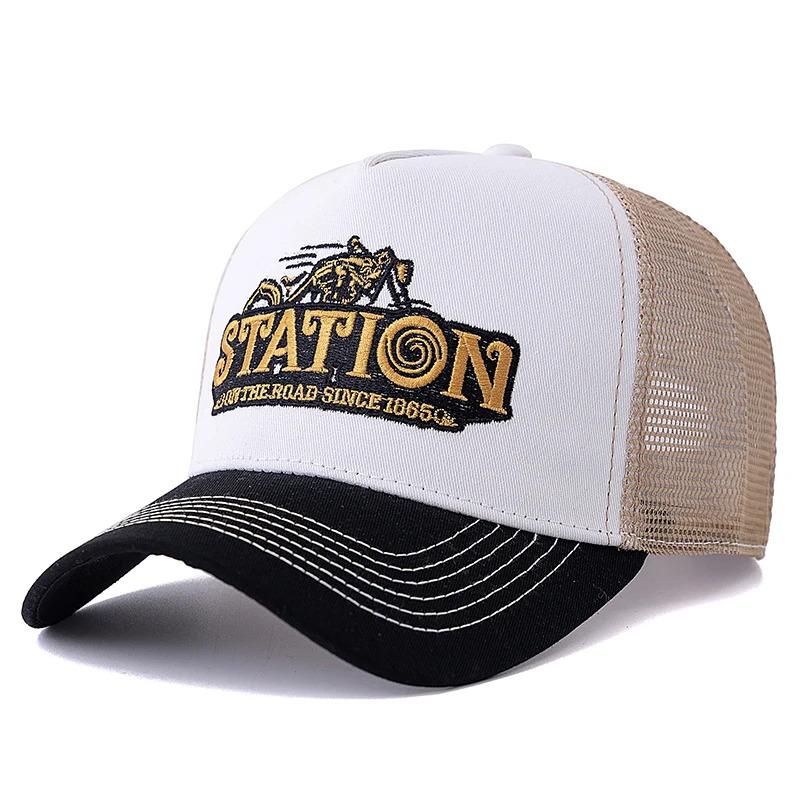 Unisex Mesh Trucker Hat Summer Breathable Cap Embroidery Letter Pattern Streetwear Baseball Cap