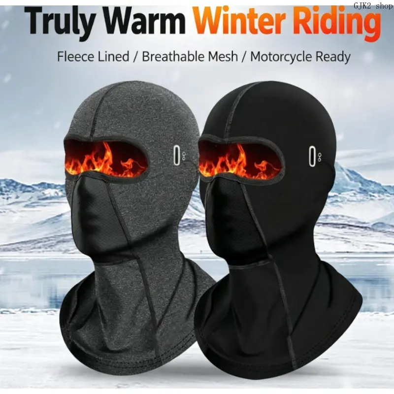 Stretch Knit Balaclava - One Size, Eye Cutouts for Eyeglass Compatibility, Helmet Liner for Motorcycle Skiing Activities