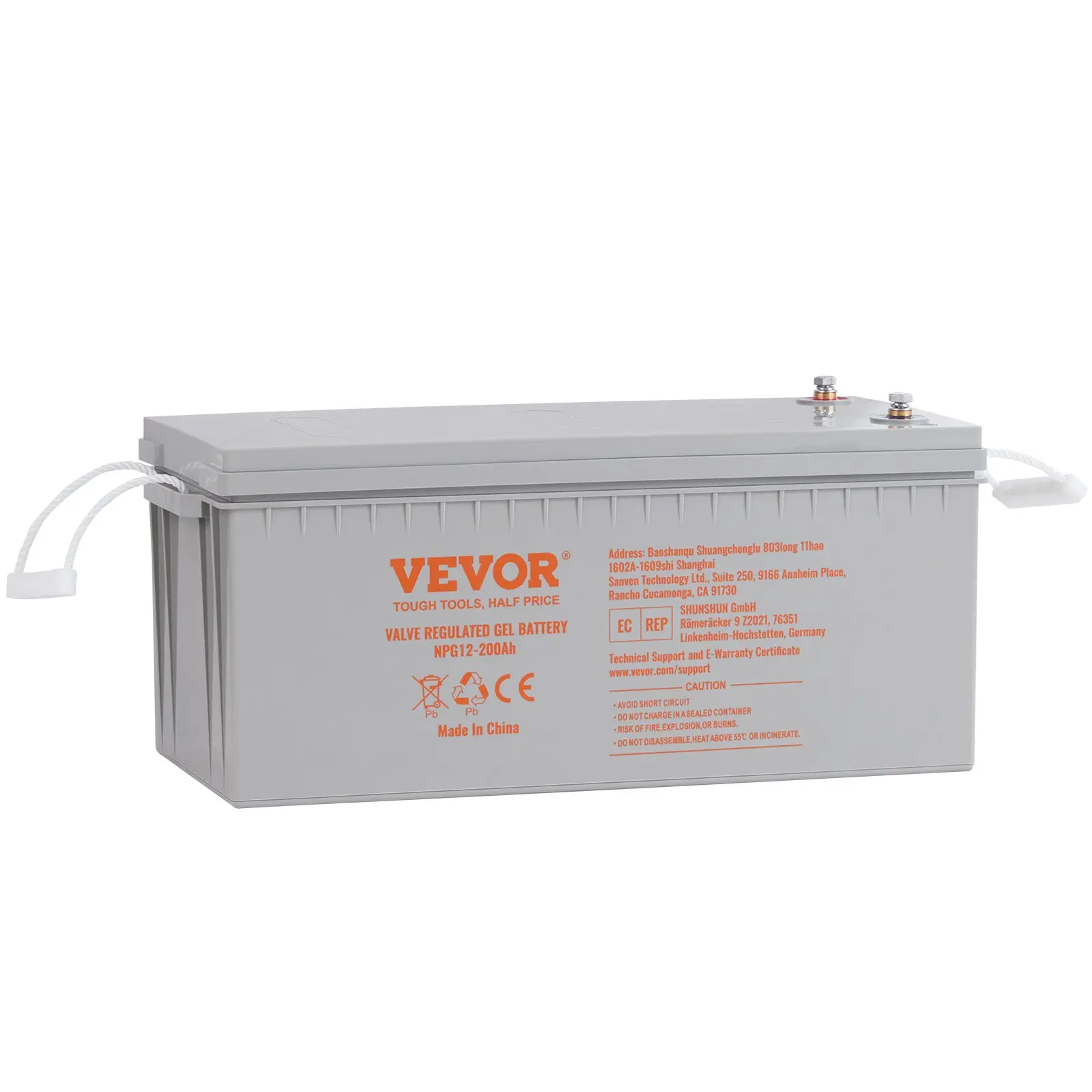 【DealsForYouDays】VEVOR 12V 200AH Deep Cycle Rechargeable AGM Marine Battery for RV Users, Off-Grid Power, UPS Power Backup, Low Self-Discharge Rate, 1400A Current, Compact Design