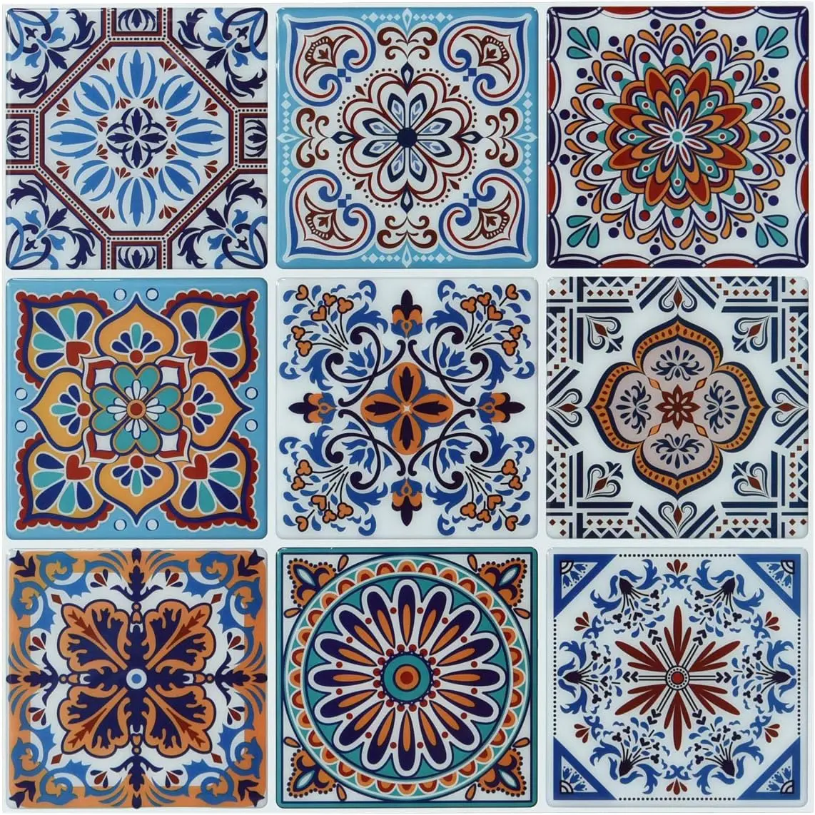 Peel and Stick Backsplash Tile Stickers, Colorful Talavera Mexican Tile, Stick  Wall Tiles (10 Sheets) | Peel and stick backsplash, self-adhesive wall tile, Colorful Talavera, , kitchen bathroom wall, 10-sheet