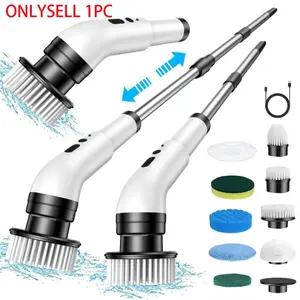 Electric Spin Scrubber, 1 Set Electric Cleaning Brush with 9 Replaceable Brush Heads, Power Scrubber for Bathroom, Kitchen, Floor, Tub, Toilet, Power Scrubber Brushes, Scrubbing Spin Brush