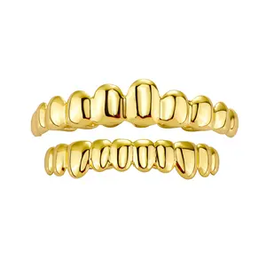 Silicone Gel Grillz Gold Grills for Your Teeth, Gold Teeth Tooth Grillz for Men and Women, Grillz Hip Hop, Jewelry Grills for Teeth