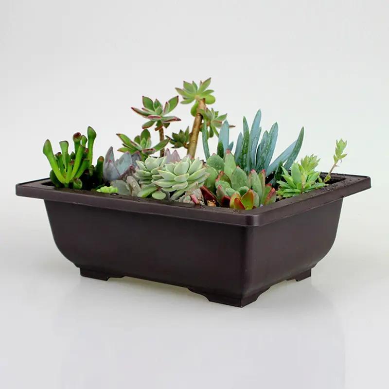 Bonsai Pot, Rectangular Square Planter, Succulent Plants Pots, Outdoor Planters, Outdoor Garden Landscape Bonsai Pot, Garden Supplies