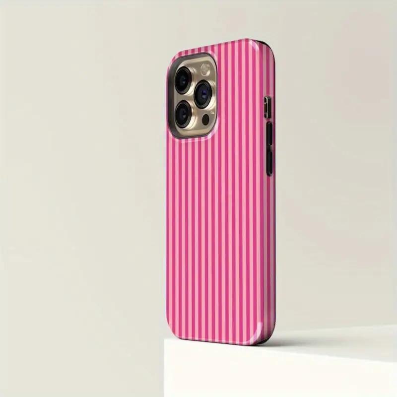 Striped Pink on Pink Tough Phone Case |  Suitable for The IPhone 17 Pro Max IPhone 16 15 14 13 12 11 Pro Max Case