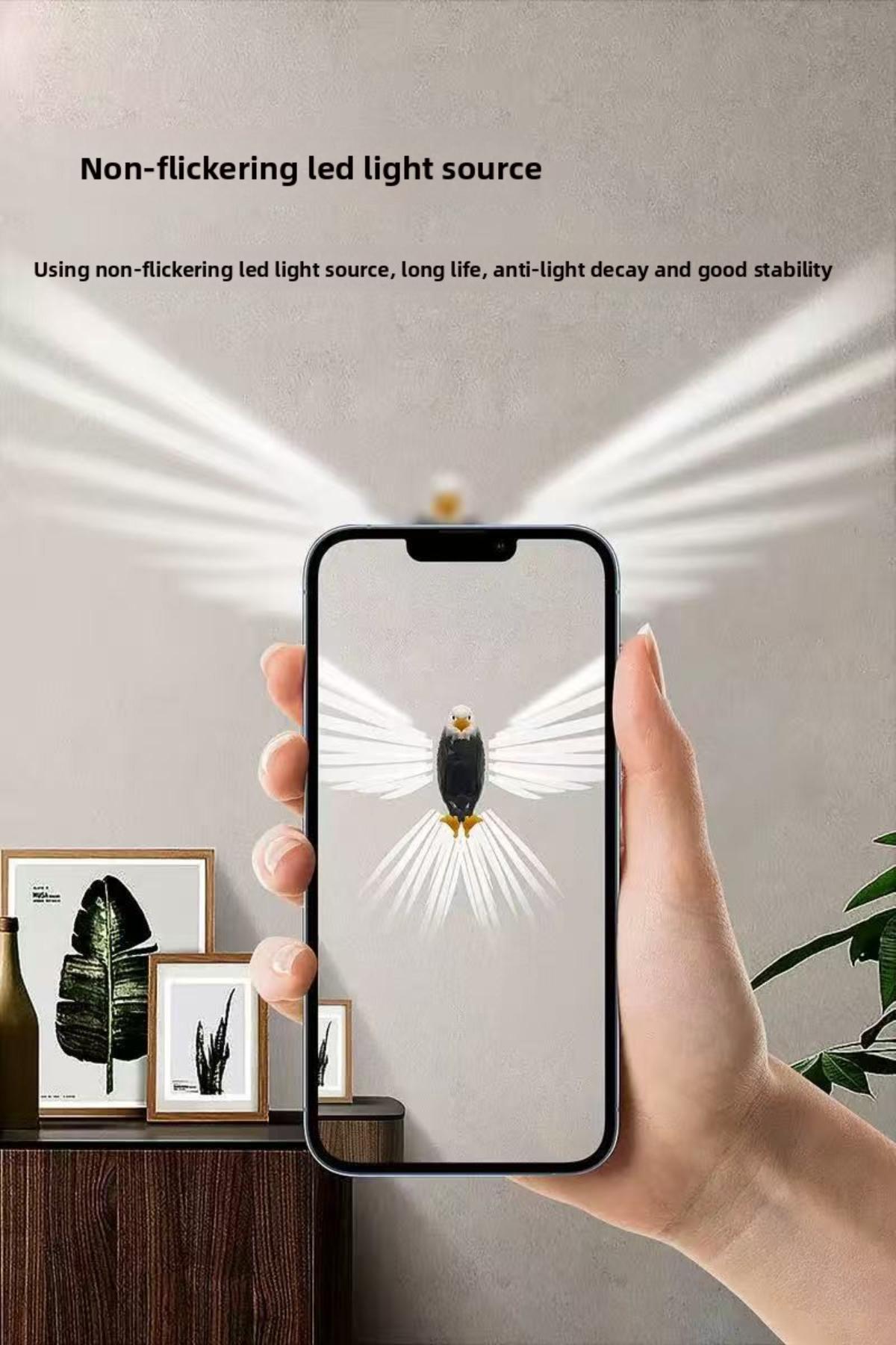 Smart Motion Sensor Bald Eagle Night Light| Remote Control RGB Wall Lamp| No Drilling Magnetic Installation For Bedroom Corridor Hallway