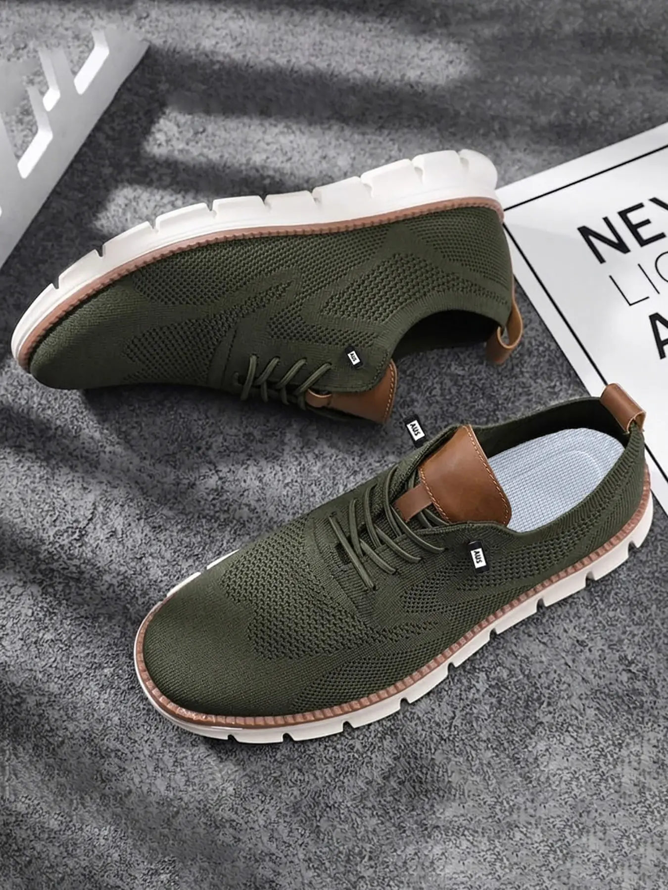Men's Fashion Breathable Knit Sports Casual Shoes, Seven Color Options, Comfortable Lightweight, All Season, Outdoor Fitness