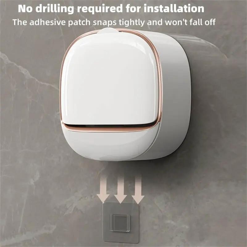 Shower waterproof soap holder, antibacterial wall mounted soap dish with drain and flip cover, keeps soap dry, white Shower waterproof soap holder, antibacterial wall mounted soap dish with drain and flip cover, keeps soap dry, white