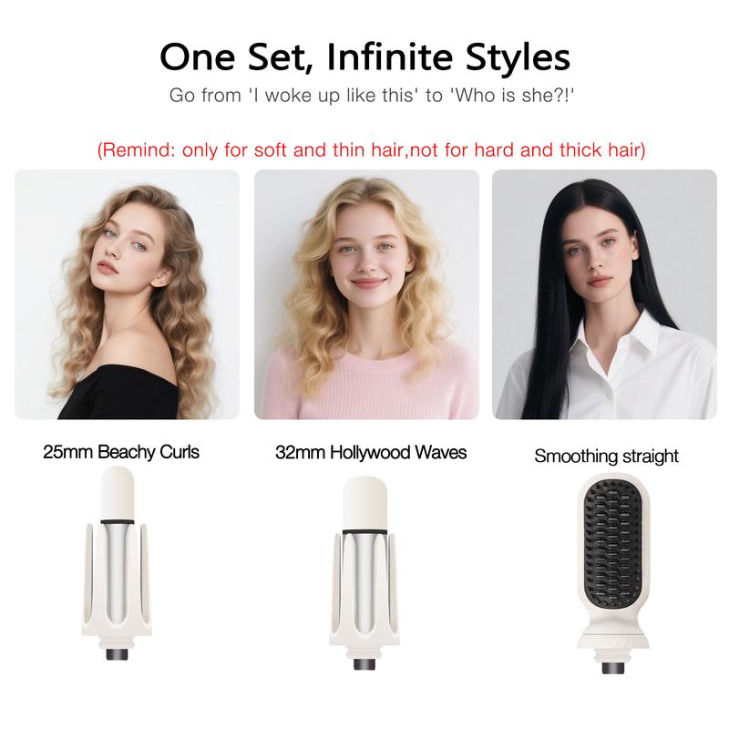 3-In-1 Curling Volumizing Straightening Hair Curler Set with Ionic Spray, Reduces Static Frizz, Locks in Moisture, Easy to Use, Automatic Shut off After 60 Minutes