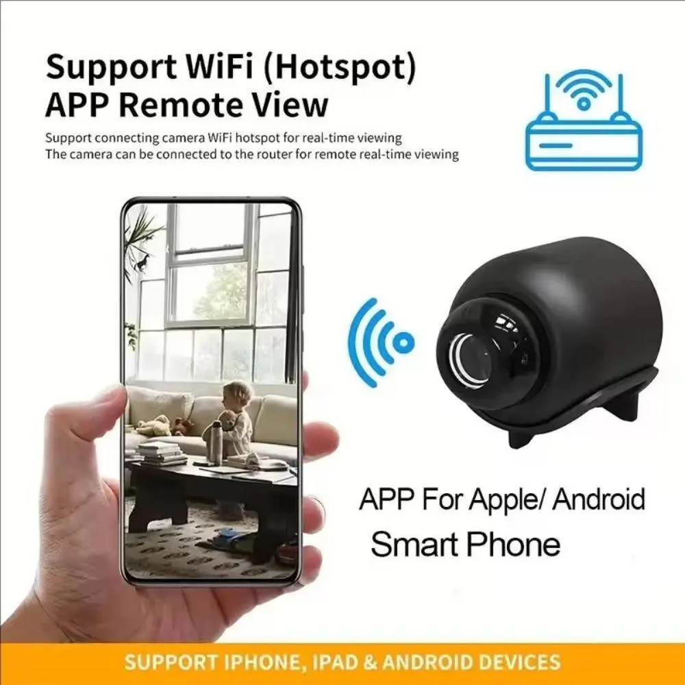Wireless Motion Detection Security Camera, 1080P HD Night Vision Indoor Monitor Alert System for Home & Office - Cameras & Security Systems