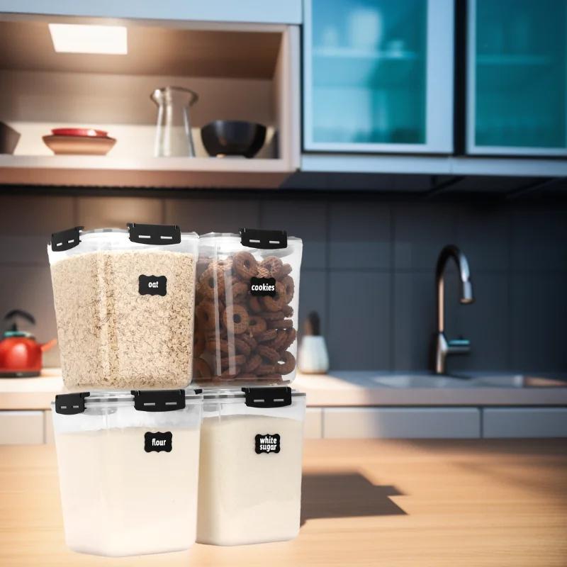 Airtight snack box container Clear Food Storage Waterproof kitchen organizer  Grains Stackable seal jar fruit vegetable Utensils Airtight Silicone