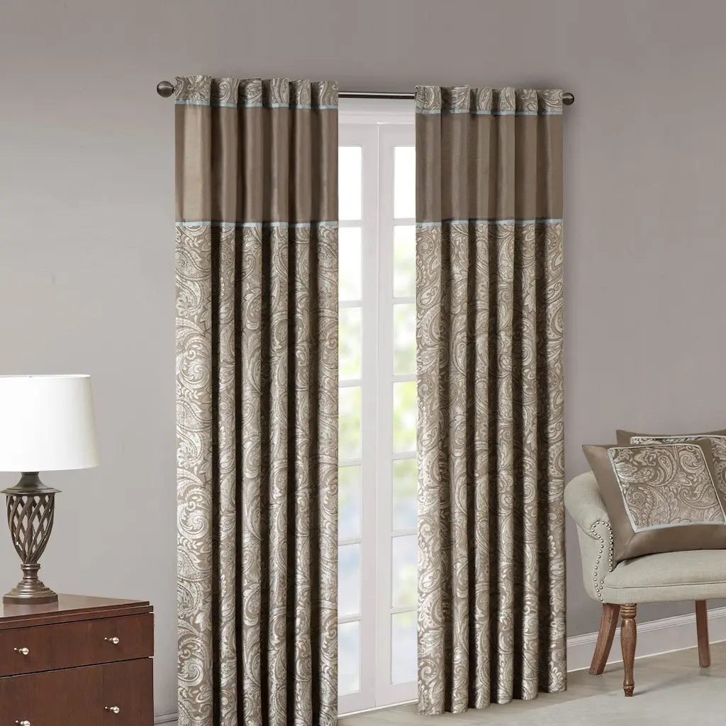 ARCH Jacquard Curtain Panel Pair 2 Pcs Window Panels for Living Room Bedroom Blackout Drapes Decorative Window Treatment Curtains Set with Rod Pocket Home Décor, Home Furniture and Household Product Search Terms for US Online Shopping